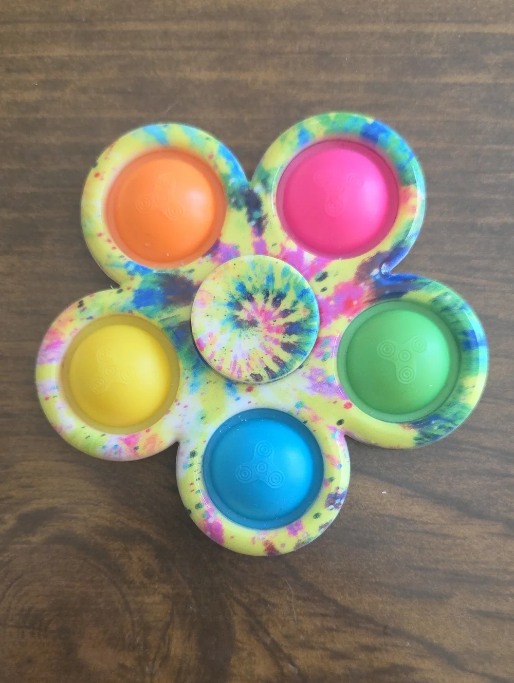 Colorful Tie-Dye Flower Pop Fidget Toy - Multi